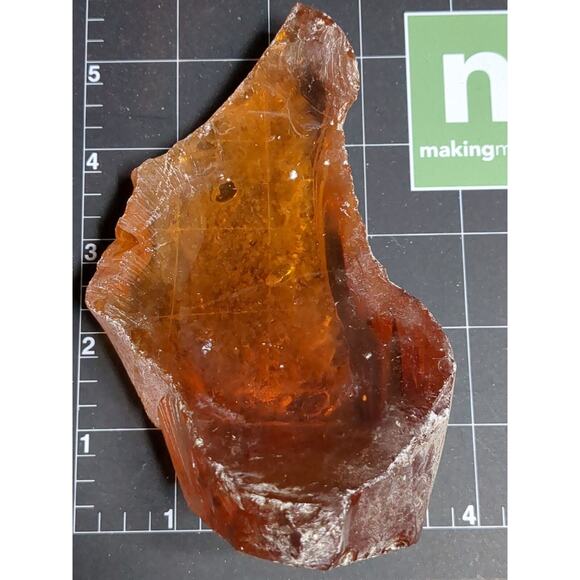 Amber Art Glass Cullet Translucent Slag Glass Suncatcher #5XL201 - Picture 6 of 6